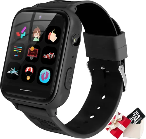 OKYUK Reloj inteligente para niños, reproductor de MP3, reloj de música, teléfono con alarma de cámara, cámara SOS, llamada de 2 vías, reloj