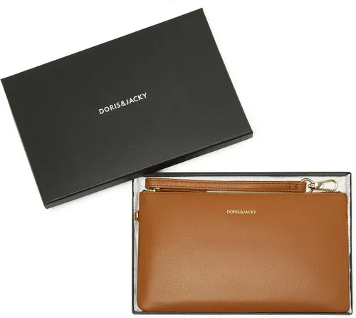 Miniatura 6 de DORIS&JACKY Bolso de mano pequeño de cuero para mujer, delgado, delgado, de piel de cabra, para teléfono celular, con correa