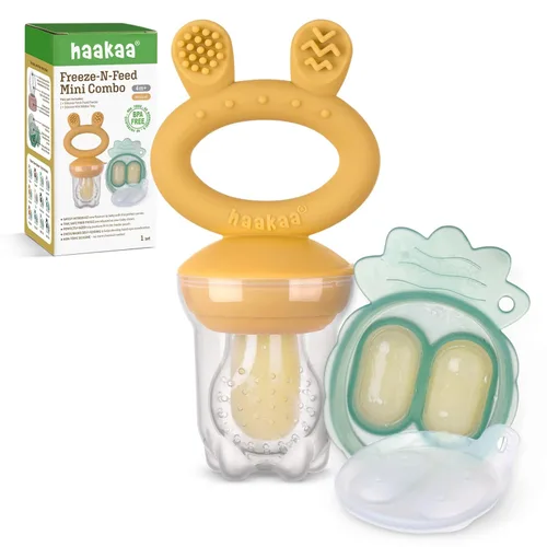 Haakaa Comedero de alimentos para frutas y mini congelador, moldes para paletas de leche materna para alivio de enfriamiento del bebé, alimentador