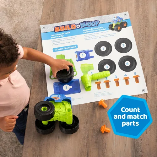 Miniatura 4 de Build-A-Buddy Camión Monstruo Juguete - Juguetes de Construcción 2-en-1 para Desmontar y Jugar - Juegos de Construcción para Niños - Juguetes