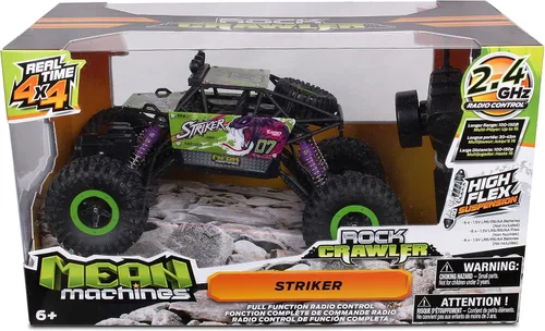 Miniatura 5 de Mean Machine 1/16 R/C Rock Crawler Series [2.4GHz] Rock Crawler Striker, innovador sistema de suspensión, potente motor, neumáticos de agarre, rango