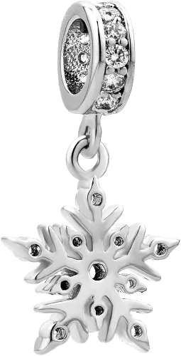 Miniatura 3 de LovelyJewelry - Cuentas colgantes de copo de nieve para pulseras europeas