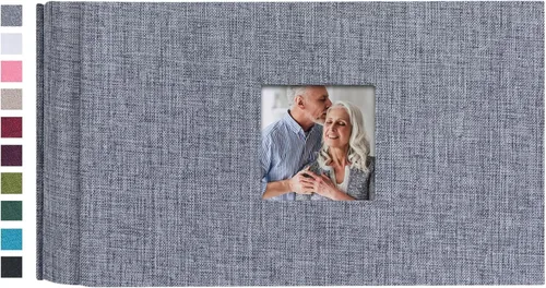 Miniatura 9 de Mublalbum Álbum de Fotos Pequeño 4x6 200 Fotos Cubierta de Lino Libro de Imágenes con Bolsillos Horizontales para Boda Familia Aniversario y Bebé