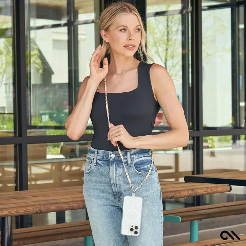 Miniatura 7 de Case-Mate Cordón cruzado para teléfono [funciona con todos los teléfonos] Correa manos libres – Colgante de cuero para teléfono celular – Soporte