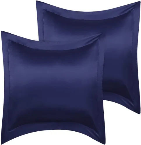 Miniatura 14 de PiccoCasa Paquete de 2 fundas de almohada de satén para cabello y piel, fundas de almohada Euro Sham suaves y sedosas Oxford con cierre de sobre