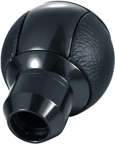 Miniatura 5 de Pomo de Palanca de Cambios de Cuero de 5 Velocidades Cabeza Bola Shifter de Carreras Manija Compatible con la Mayoría de Vehículos Manuales, Negro