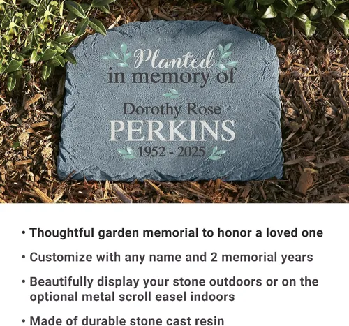 Miniatura 5 de Let's Make Memories Piedra conmemorativa personalizada para jardín, condolencias, pérdida de un ser querido, marcador de tumba, condolencias