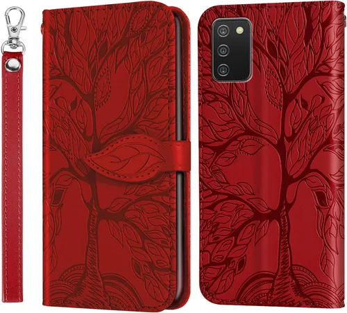 Miniatura 13 de Samsung Galaxy A03s - Funda tipo cartera con tarjetero y ranura a prueba de golpes, de piel sintética, con función atril y protección magnética