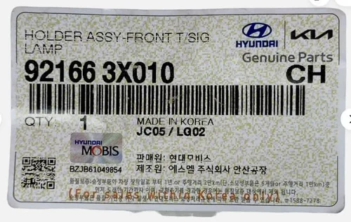Miniatura 3 de HYUNDAI Genuino 92166-3X010 Conjunto de soporte de lámpara de señal de giro, delantero