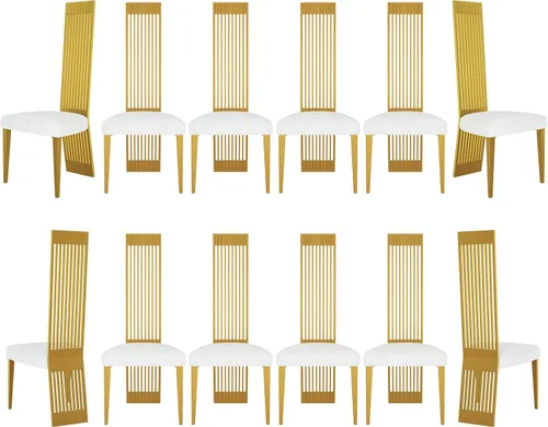 Miniatura 19 de Boucle - Juego de 8 sillas de comedor negras, modernas sillas de comedor tapizadas con respaldo alto con marco de acero inoxidable resistente
