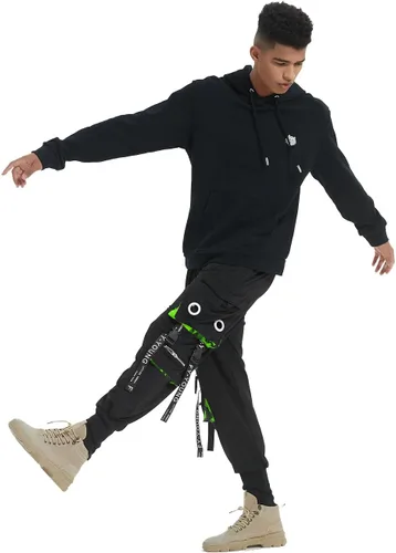 Miniatura 6 de Hello MrLin Pantalones deportivos para hombre, estilo punk, cargo, holgados, para hip hop, pantalones de harén, pantalones tácticos para atletismo