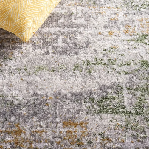 Miniatura 4 de SAFAVIEH Palma Collection - Alfombra de pasillo, 2 x 7 pies, gris y verde, no desprende pelusa y de fácil cuidado, ideal para zonas de alto tráfico
