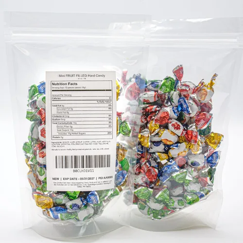 Miniatura 7 de Mini caramelo duro relleno de fruta, 1 libra, bolsa a granel, centro líquido y carcasa dura, envueltos individualmente (270 piezas)
