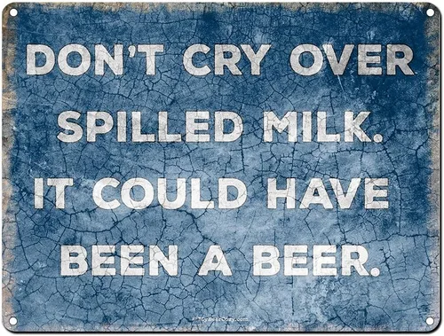 Miniatura 8 de Beer Because H20 Never Wins Friends, cartel divertido de aluminio de 11.5 x 15.5 pulgadas para cueva de hombre, garaje, sótano, cervecería