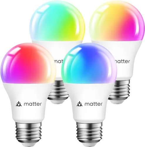 Miniatura 9 de ANWIO Matter - Bombillas inteligentes de 8.5 W (60 W de reemplazo) Bombilla LED A19 E26 compatible con la aplicación SmartThings, Alexa, Google