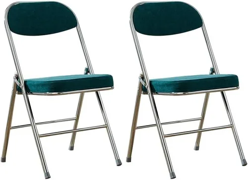 Miniatura 18 de Sillas de comedor modernas, silla auxiliar tapizada para el hogar, con acabado mate, silla de comedor plegable con respaldo abierto, silla sin
