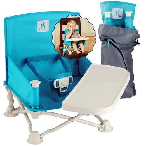 Miniatura 9 de Hiccapop OmniBoost Asiento elevador de viaje con bandeja para bebé Asiento elevador portátil plegable para bebé para mesa de comedor, camping