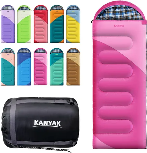 Miniatura 12 de Saco de dormir de campamento, sacos de dormir de 32 ℉ para adultos, niños, adolescentes, clima frío, cálido saco de dormir de invierno para 3-4