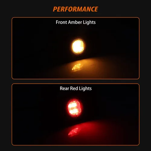 Miniatura 6 de ADIIL Juego de 4 luces de marcador laterales LED ámbar y rojo con lente ahumada, compatible con Benz W463 Clase G G500 G550 G55 AMG 02-14 Luces