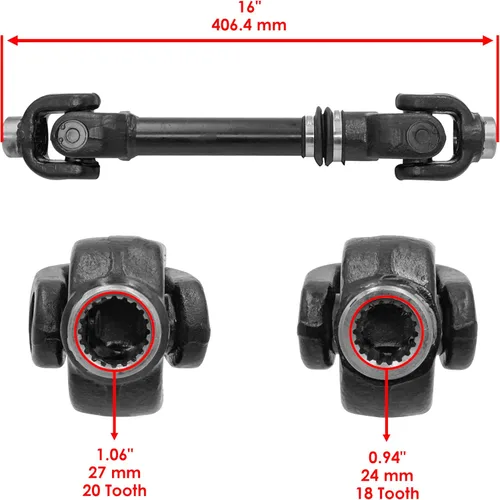 Miniatura 2 de Caltric Eje de transmisión de hélice trasero compatible con Can-am Commander 1000 4X4 EFI 2014 2015 2016 2017