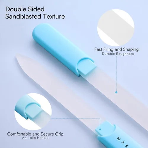 Miniatura 5 de Makartt Lima de Uñas - Lima de Uñas de Cristal con Estuche, Limas de Uñas de Cristal con Chorro de Arena de Doble Cara para Uñas Naturales, Buffer