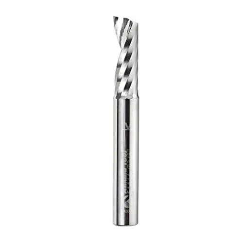 Amana Tool - 51414 Carburo sólido CNC espiral 'O' sola flauta, corte de plástico 3/8 de diámetro x 1-