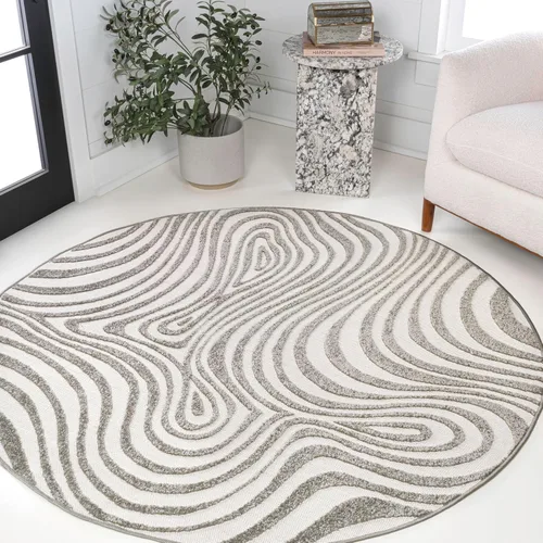 Miniatura 15 de Eyely NCS103F-28 Maribo High-Low Abstract Groovy Striped Black/White - Alfombra de pasillo de 2 x 8 pies, negro/blanco, 2 pies x 8 pies