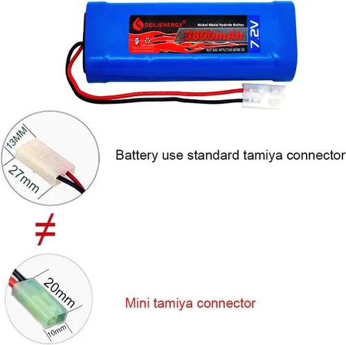 Miniatura 4 de Paquete de baterías OXWINOU de 7.2V 3800mAh, batería plana NiMH de alta capacidad, batería de repuesto para automóvil RC, camión RC, tanque