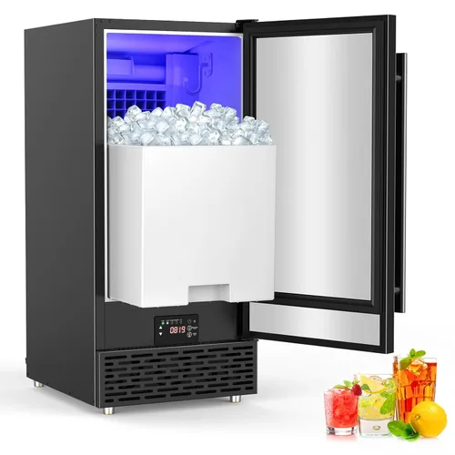 Miniatura 13 de Máquina de hielo Nugget para encimera 40 libras/día, contenedor de hielo de 10 libras, máquina de hielo de pellets suaves masticables de acero