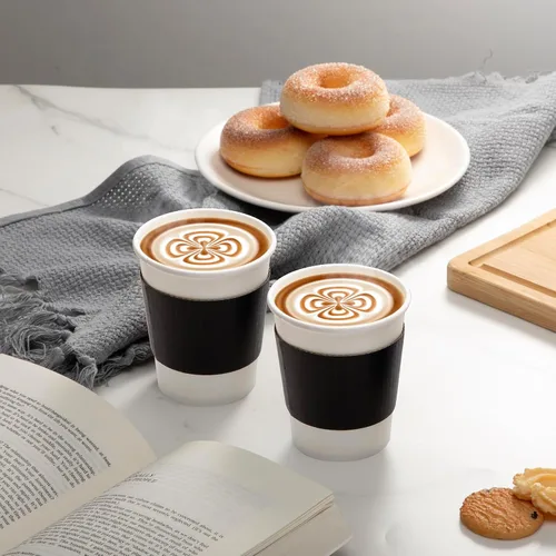 Miniatura 6 de FMP Brands Paquete de 1000 fundas para tazas de café de 8 onzas, fundas desechables para tazas calientes, fundas para tazas de café negras a granel