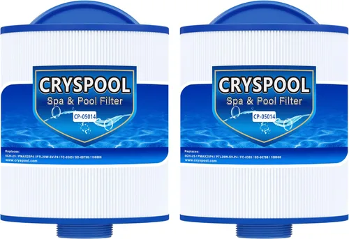 Cryspool® 05014 Filtro compatible con 5CH-25, PMAX25P4, PTL20W-SV-P4, 108868, SD-00798, Cartucho de filtro de spa de 25 pies cuadrados, paquete de 2