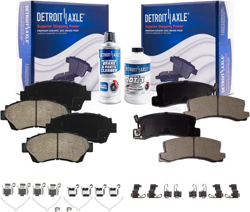 Miniatura 131 de Detroit Axle - Pastillas de freno traseras para Honda Odyssey 2011-2017 Pilot 2007-2013 MDX 2010-2013 ZDX 2010-2013 Pastillas de freno de cerámica