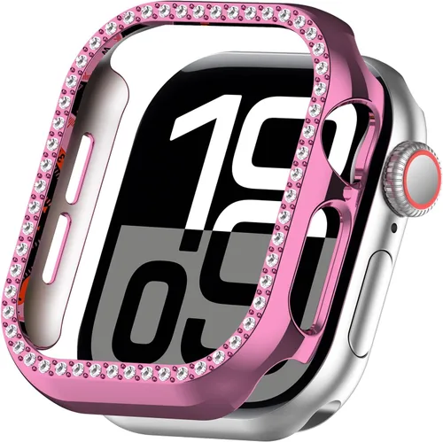 Miniatura 14 de Miimall Funda protectora de diamantes de imitación para mujer, compatible con Apple Watch 11/10 de 1.654 in, protector de marco de policarbonato
