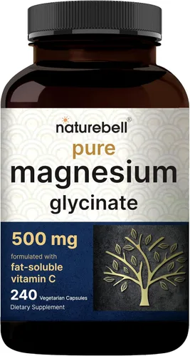 Miniatura 7 de Paquete de 2 glicinatos de magnesio de 500 mg, 480 cápsulas, 100 % quelado para una máxima absorción, suplemento mineral biodisponible para la salud