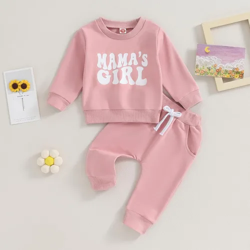 Miniatura 2 de FIOMVA Daddys - Conjunto de 2 piezas para bebé y niña, sudadera con pantalones para otoño e invierno