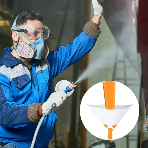 Miniatura 5 de Boao 50 paquetes de filtros de pintura de cono con puntas de filtro de 190 μm y 1 embudo de silicona, embudo de malla de nailon en forma de cono
