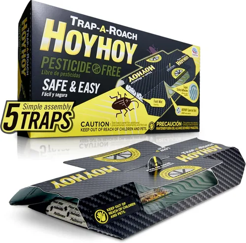 HOY HOY Trampa para Cucarachas - Trampas de Pegamento con Cebo, Excelente para el Hogar con Niños y Mascotas en Interiores, Trampa Adhesiva de
