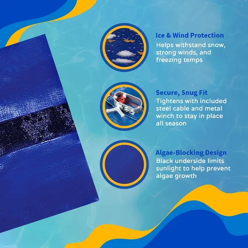 Miniatura 5 de Cubierta oval de invierno para piscina sobre suelo, Azul Royal