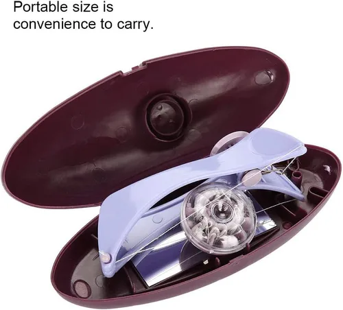 Miniatura 9 de Eliminación de enhebrado de vello facial, depiladora facial morada, depiladora de depilación ABS cómoda para mujeres (gafas en caja)