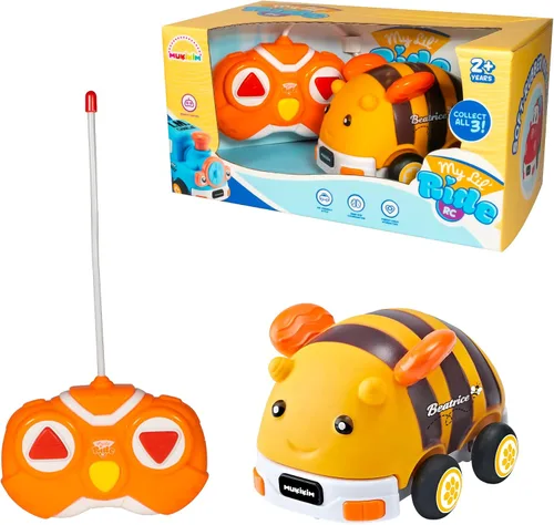 MUKIKIM My Little Rides - Beatrice The Bee. El primer auto a control remoto de tu hijo. Seguro y duradero para niños de 2 años en adelante/niños