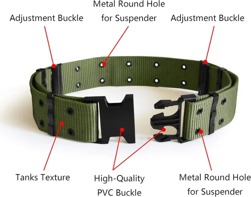 Miniatura 2 de UltraKey Cinturón táctico, cinturón de rescate militar resistente de seguridad ajustable para deportes al aire libre y caza Greenv2