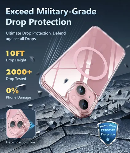 Miniatura 1543 de FNTCASE Funda para iPhone 13 Pro-Max: Fundas magnéticas transparentes compatibles con Magsafe Slim anti amarillamiento protección contra caídas