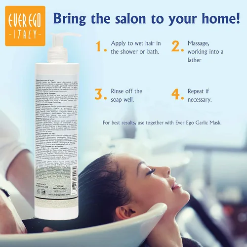 Miniatura 4 de Champú de ajo para cabello dañado, decolorado o teñido Producto reparador e hidratante para el cuidado del cabello para hombres y mujeres