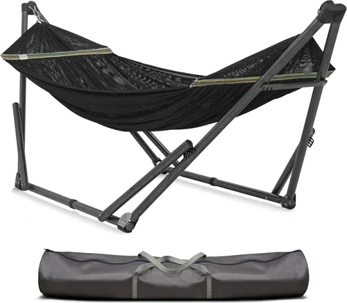 Soporte de hamaca Tranquillo Uniki con garantía de 3 años, hamaca plegable instantánea de 30s con soporte, hamaca de camping con capacidad de 550 1.