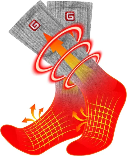 Calcetines con calefacción con batería eléctrica recargable, para mujeres y hombres. Para invierno, esquí, deportes al aire libre. M/L Gris