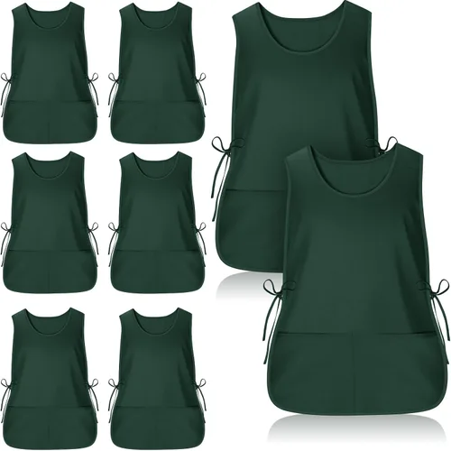 Miniatura 17 de Suhine delantal de zapatero con 2 bolsillos profundos y lazos laterales delantal unisex para trabajo en la cocina