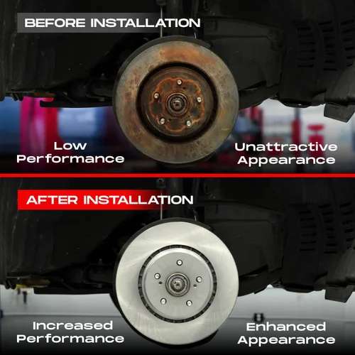 Miniatura 8 de R1 Concepts Frenos traseros y rotores Hardware incluido Kit de pastillas de freno y rotores traseros óptimos OEp Compatible con Buick Century