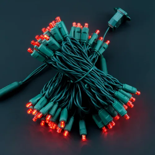 Miniatura 3 de YULETIME Luces LED de Navidad rojas de 0.197 in, 33 pies, 100 unidades de espacio de 4 pulgadas, de una sola pieza, gran angular, de gran angular