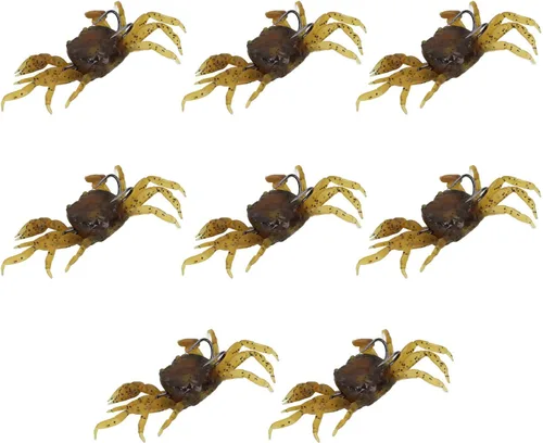 Miniatura 6 de Señuelos artificiales de cangrejo, 8 cebo suave con ganchos, cebo de cangrejo de 5.1 pulgadas, 1.2 onzas, simulación para entusiastas de la pesca