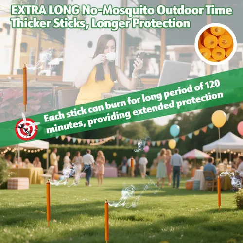 Miniatura 6 de Paquete de 24 barras repelentes de mosquitos extra grandes, aceite de citronela natural para uso en patio exterior e interior, de larga duración, 2